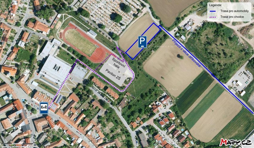 Informace o parkování u ZŠ Šlapanice